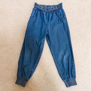 Janie and Jack Girls' Paper Bag Denim Joggers